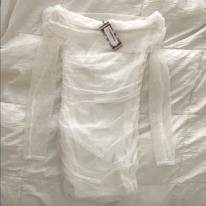 Boohoo off shoulder long sleeve mini dress